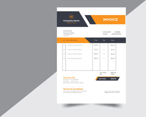 Customizable business invoice template. Bill form business invoice accounting.