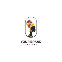 African women traditional logo design.