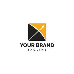 Classical bow and arrow Sagittarius logo design.