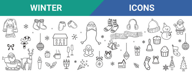 Winter Icon, icon, vector, icons, set, Winter symbol, sign, illustration