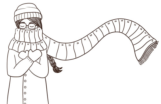 Monthly mood tracker template with girl everyday coloring mood board sheet - Powered by Adobe