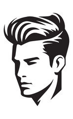 Vector illustration of a male headshot which can be used as logo for a barber shop