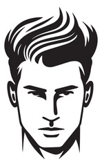 Vector illustration of a male headshot which can be used as logo for a barber shop