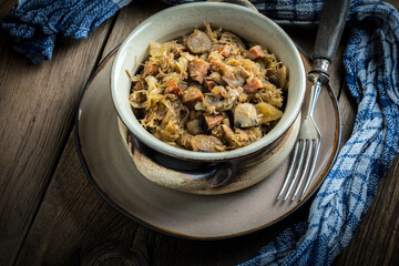 Traditional polish sauerkraut (bigos).