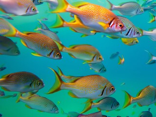 Naklejka premium different colorful fish in the water