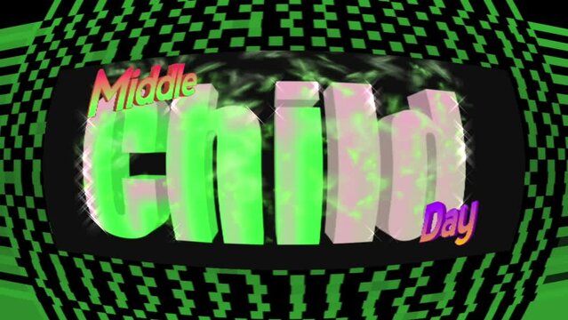 National Middle Child Day with Text Effect Animated