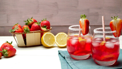 Cold strawberry drink