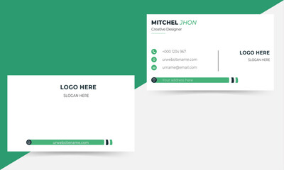 Creative  and professional business card template  with   elegant design -   clean and colourful   business card design with photo place bearer.
