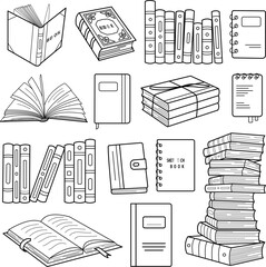 books black and white doodle illustration
