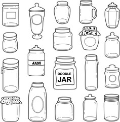 hand drawn collection jars
