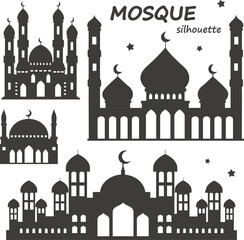 mosque silhouette set