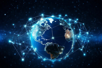 Naklejka na ściany i meble Global earth Network Connections Technology