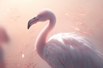 Naklejka premium Beautiful flamingo. Background in beautiful ultra pink colors