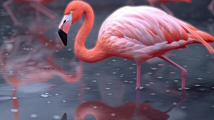 Beautiful flamingo. Background in beautiful ultra pink colors