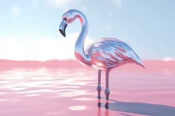 Beautiful flamingo. Background in beautiful ultra pink colors