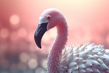 Fototapeta premium Beautiful flamingo. Background in beautiful ultra pink colors