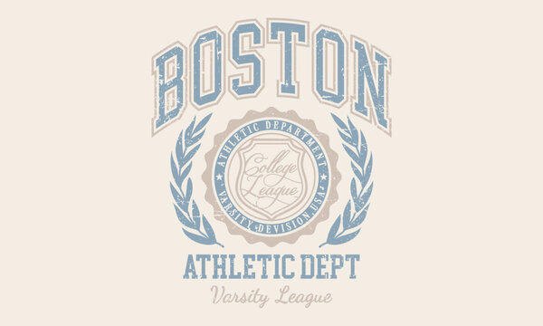 Vector artwork in varsity vintage style. Texture is removable.