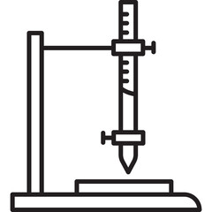 Buret Chemical Experiment. Laboratory Chemistry Science. Outline Icon