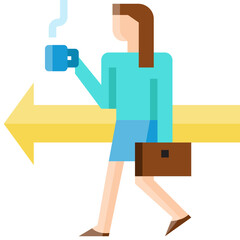 Back to work .flat icon design