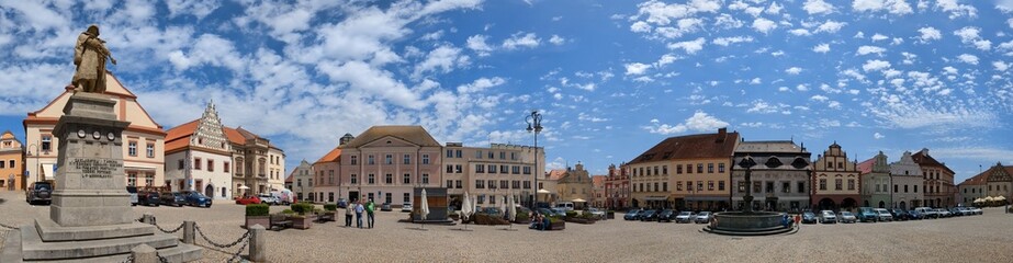 Tabor historical city center with old town square in south Bohemia.Czech republic Europe,panorama landscape view