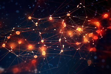 Obraz premium sleek and minimalistic background with abstract network connections and data transfer visuals, representing the interconnected nature of the digital world