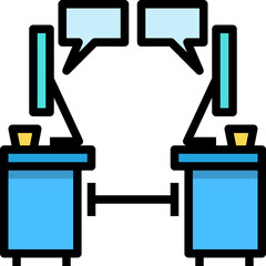 Social distancing. Filled outline icon design