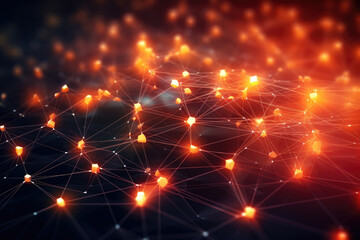 minimalistic abstract background with grid patterns and glowing nodes, symbolizing the interconnectedness and flow of digital information