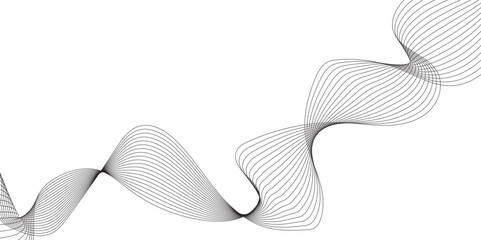 Abstract wavy grey stream element for design on transparent background isolated. frequency sound wave lines, technology, data science, business wave line background. Vector illustration.