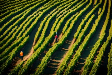 A picturesque vineyard during harvest season.