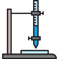 Buret Chemical Experiment. Laboratory Chemistry Science. Outline Icon