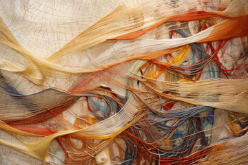 tapestry of intricate and interconnected threads, weaving together a complex web of patterns and textures - obrazy, fototapety, plakaty