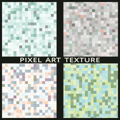Pixel art seamless patterns. Camouflage texture for design. Vector set.