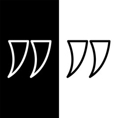 black and white quote icon