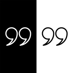 black and white quote icon