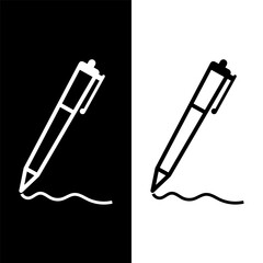 black and white pen icon