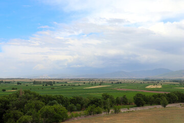 Fototapeta premium mountain plain landscape top view