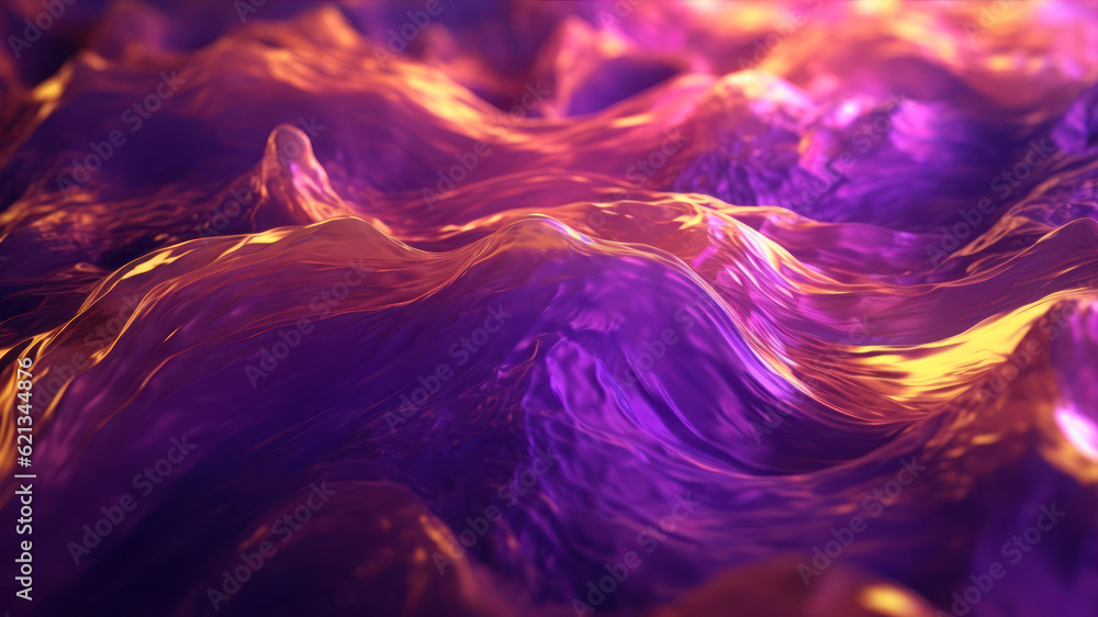 Aufkleber abstract 3d rendering of wavy liquid background. creative concept of liquid wave. generative ai