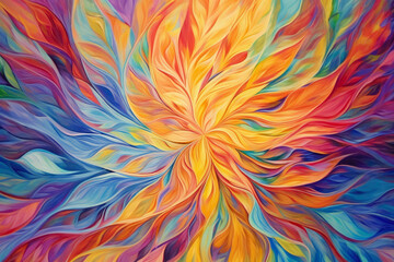 mesmerizing kaleidoscope of vibrant colors, swirling and converging in an abstract cosmic dance