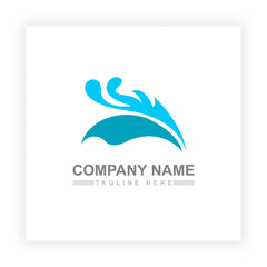 Fototapeta premium Ocean Waves Logo Template Ocean Vector simple and modern logo design suitable for logos of mineral water companies, drinking water companies and springs. Simple logo