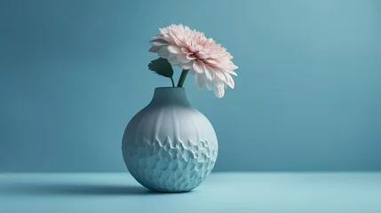 Poster pastel blue flower vase © 8711