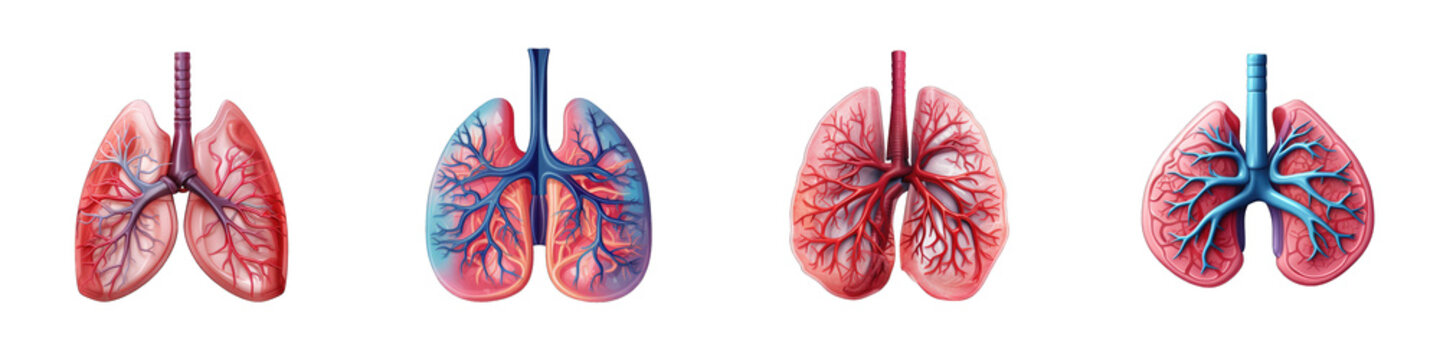 Respiratory system clipart collection, vector, icons isolated on transparent background