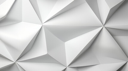 Abstract white polygonal background texture. Low poly white wall. White low polygon mesh wallpaper concept. House decoration. 3d rendering, 3d illustration. .