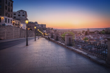 Fototapeta na wymiar Paseo del Miradero Promenade at sunset - Toledo, Spain
