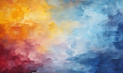 Fototapeta premium Yellow and blue watercolor background for textures backgrounds and web banners design, generative AI
