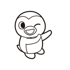 ペンギン 全身 イラスト ぬりえ