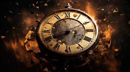 exploding vintage clocks