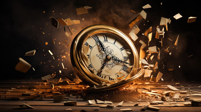 exploding vintage clocks
