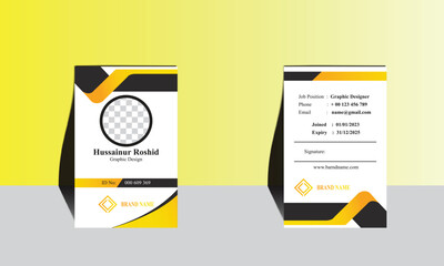 Professional id card double sided template clean design.