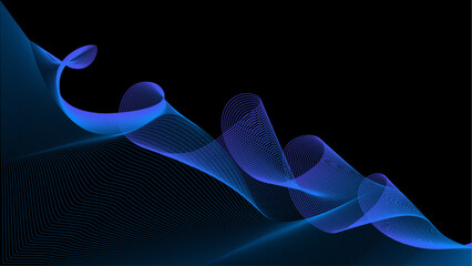 Abstract dynamic smooth waves. Sound wave concept. Futuristic particle line on  white background. Digital pulse equalization technology. Vector illustration.