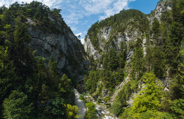 Aerial View of the Kundler Klamm Gorge in the Region of Tyrol, Austria